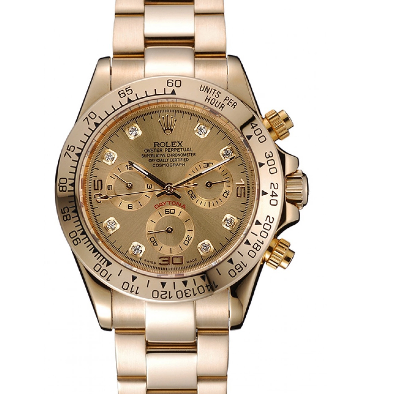 Aaa replica watch Rolex Gold Numerals Daytona Brown 1454245 Cosmograph Dial Bracelet Diamond And Case 0713